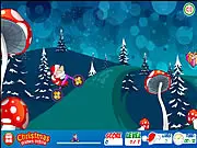Xmas Gift Rush free game, Santa Claus riding a bike on snowy hills to grab presents