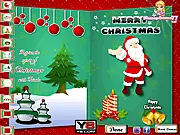 Animated Christmas Card Maker free online game, creating a customized animated holiday greeting card, festive card with decorations and text