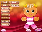 Gingerbread Cookie Dress-Up free online game, dressing up Ginger the cookie for her date, festive cookie character in sweet outfit