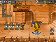 Not in My Dungeon free online physics puzzle game, throwing objects at knights, knocking enemies off a dungeon screen