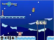Screenshot from the Finding Christmas game showing a lonely Christmas ornament searching for a home amidst holiday scenery on PlayArcadeHub