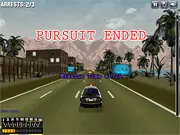 Police Chase Crackdown online game screenshot, high-speed police car chasing a criminal vehicle, free car racing and pursuit game