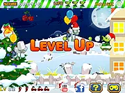 Plants vs Zombies Christmas game screenshot, Peashooter plants defending against incoming holiday zombies, play free tower defense online