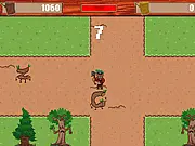 Loopy Lumberjack online game screenshot, lumberjack surrounded by floating letters, free typing and reaction challenge game