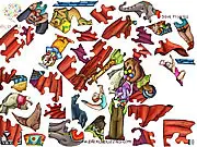 Set the Stage online game screenshot – custom artwork jigsaw puzzle with rotating pieces