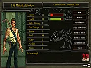 The Evening of the Son game screenshot showing a desolate, ruined city landscape with a character managing survival supplies and avoiding bandits