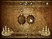 Two connected wheels with numbers being rotated in the unique puzzle game Seamonte