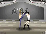 The main menu or a fight screen from Final Slam 2 online fighting game, showcasing custom-created characters in 2D combat on PlayArcadeHub