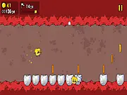 Play Terrible Teeth Demo free online platformer, where Cornelius the corn kernel dodges teeth and tooth fairies inside a monster's mouth.