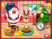 Playing Santa's Reindeer Care free online, Christmas animal care and dress-up game