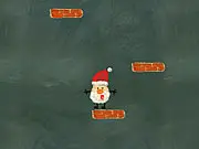 Screenshot of Santa Up There online game showing the character of Santa Claus climbing vertically into the sky, avoiding obstacles in a Christmas-themed setting, a popular free online game.