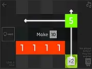 10 is Again free online puzzle game screenshot, showing a grid of numbered blocks being combined to reach the number 10, addictive math game on PlayArcadeHub.