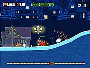 Play Made in New Year free online shooter, Santa with a machine gun, Christmas action game, defend gifts