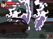 Armed Prophet free action game screenshot showing the prophet character fighting an alien invader with a crowbar on PlayArcadeHub