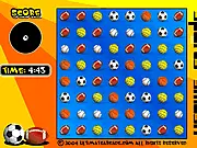 Sports Smash online game screen with matched sports balls - free match 3 puzzle