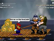 Dwarf on a Wharf online game screenshot – toss dwarves from dock to ship