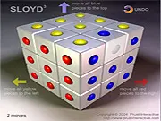 Sloyd free online puzzle game, minimalist logic puzzle, move the dots to their target, PlayArcadeHub