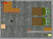 Screenshot of a soldier character running with a weapon in a challenging military environment in the free online game Soldier of Pain