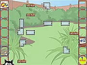 A screenshot of Harry the Hamster, a puzzle game showing various connected and disconnected pipe segments that need to be rotated to create a path for the hamster character.
