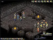 Screenshot of Tactics Core showing a minimalist, grid-based battlefield with different colored strategy units ready for a turn-based move.