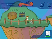Hobbit Rampage game screenshot, retro action platformer where a hobbit fights baddies, collects coins, and grabs weapons, play free online