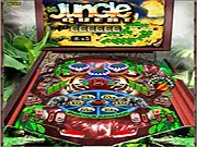 Jungle Quest Pinball free online arcade game screen, showing the pinball table with jungle and animal themes.