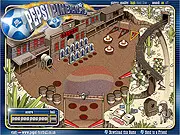 The Pepsi Pinball game screen showing a brightly colored pinball table with flippers, bumpers, and a glowing ball in play.
