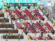 The game screen for Cigarette Killer, showing a water gun aiming at several cigarette targets with a timer running - Play Free Online