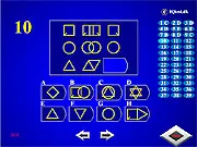 Screenshot of the IQ Test free online game showing a question with a pattern of shapes or numbers requiring the player to select the next logical element