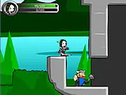 The Millie Megavolte 1 game screenshot, showing the main character Millie in her berserk mode, firing a massive projectile at a group of enemies on a platforming level.
