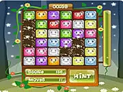 Makos puzzle game board showing colorful Makos pieces in columns and rows ready for a match-3 combination