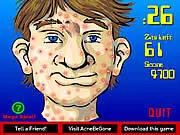 Acne Clicker Challenge game screenshot, play free online reaction game, satisfying spot popping simulator