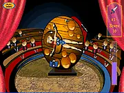 Wheel of Danger game, knife throwing, balloon popping