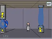 Marvin Spectrum game screenshot featuring character dodging moving lasers, neon arcade game online