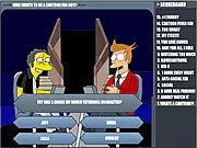 Screenshot of the Cartoon Quiz game featuring silhouette images of characters from The Simpsons, Family Guy, and Futurama.