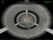 Tunnel Maze free online game screenshot showing a robot dodging neon obstacles in a tunnel