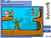 Beakins' Mango Quest game - help Beakins the parrot climb a tree filled with obstacles to reach the world's largest mango