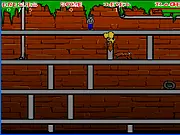 Screenshot from Sewer Dweller showing a player character throwing a stick of dynamite at multiple shadowy creatures emerging from a sewer drain.