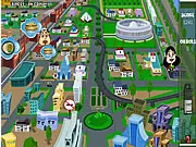 Dabbawalla International game screenshot showing a map with various food stations and lunch orders waiting to be matched for delivery. Play free online time management game.