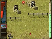 The armored scaphander robot suit from the online action shooter game Holy War: Invasion engaging multiple enemy forces in a futuristic setting.