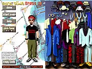 Rock Dude Dress-Up free online game screenshot, customizing a rock star character