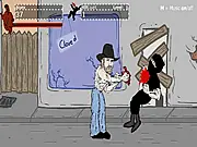 Chuck Norris Action Game character delivering a martial arts kick, side-scrolling fighting game online, action hero free game