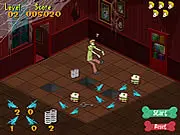 Scooby Doo Shaggy's Midnight Snack free game, shaggy running to a snack, using hand signals to turn, online puzzle game.