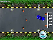 License Quest game, hoverboard, collecting power-ups