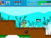 Vic the Vitamin Eater free online platformer game, help dragon collect vitamins and avoid obstacles, play Vic game online