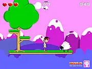 David Dawn of a King free online game screenshot showing David searching for lost sheep in a dark forest with wild animals