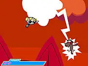 The Powerpuff Girls fighting a horde of cartoon zombies using magic elements in the free Zombgone online game.