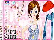 Cutie Maker 13 free online game showing a character with a variety of selectable options for clothes, hair, and makeup