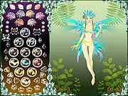 Fairy Dress Up Online game screenshot, a beautiful fairy with magical wings and a flowing fantasy gown