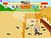 Play Boy and Girl Fortress online, free physics trajectory game, throw rocks and shoes at a castle, fun 2-player game